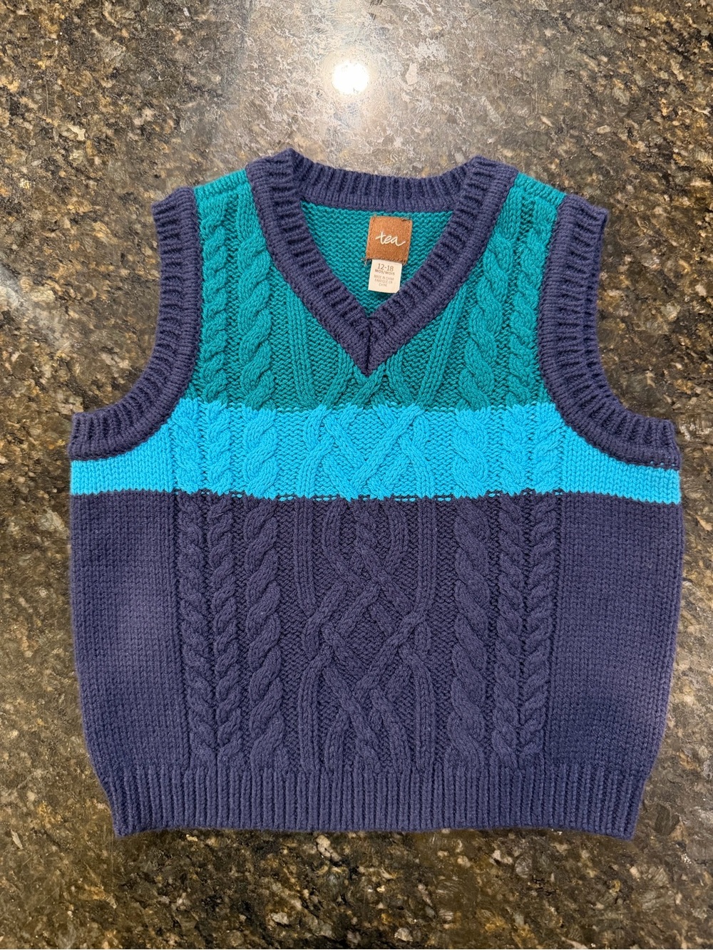 Tea Collection Baby Boy 12-18 Months Knit Sweater Vest